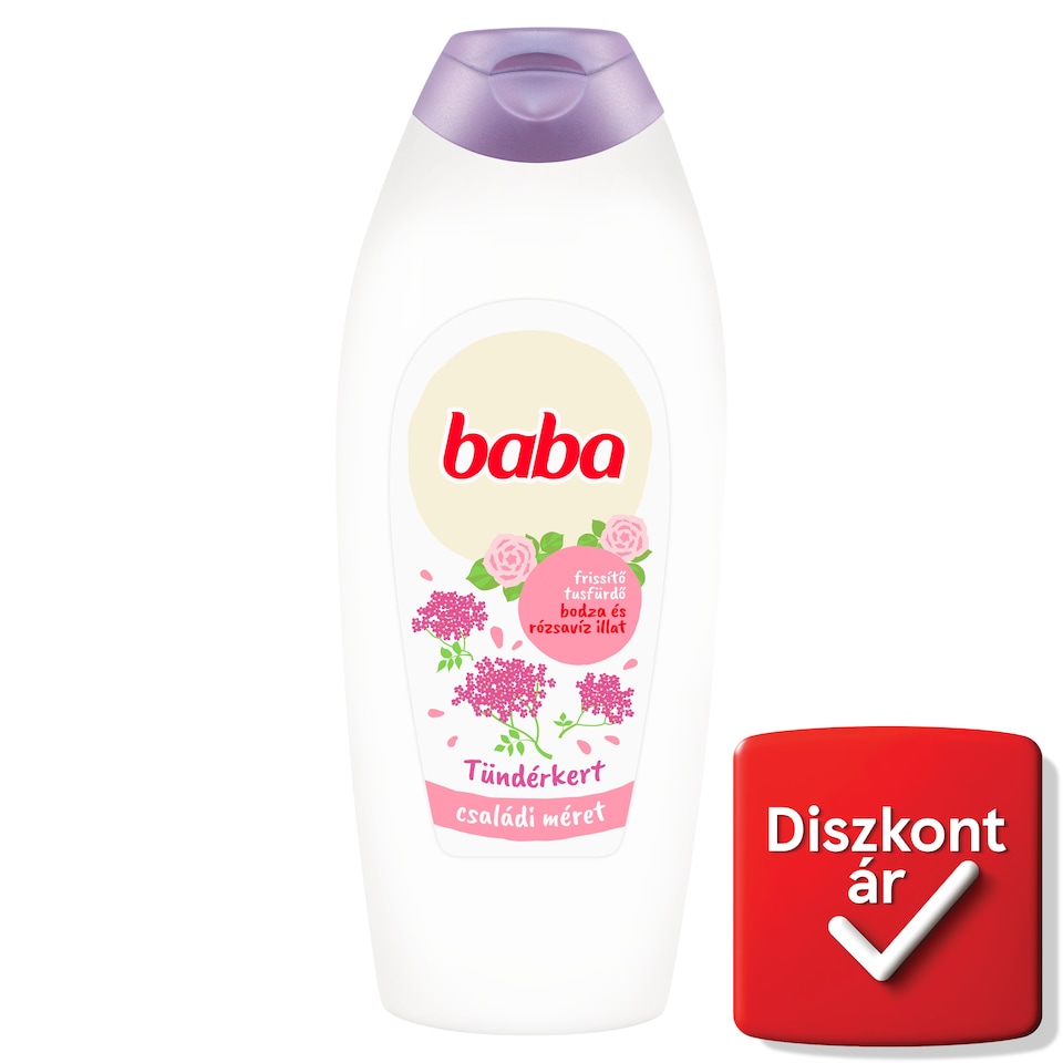 Baba Tündérkert Refreshing Shower Gel with Elderberry and Rose Water Scent 750 ml
