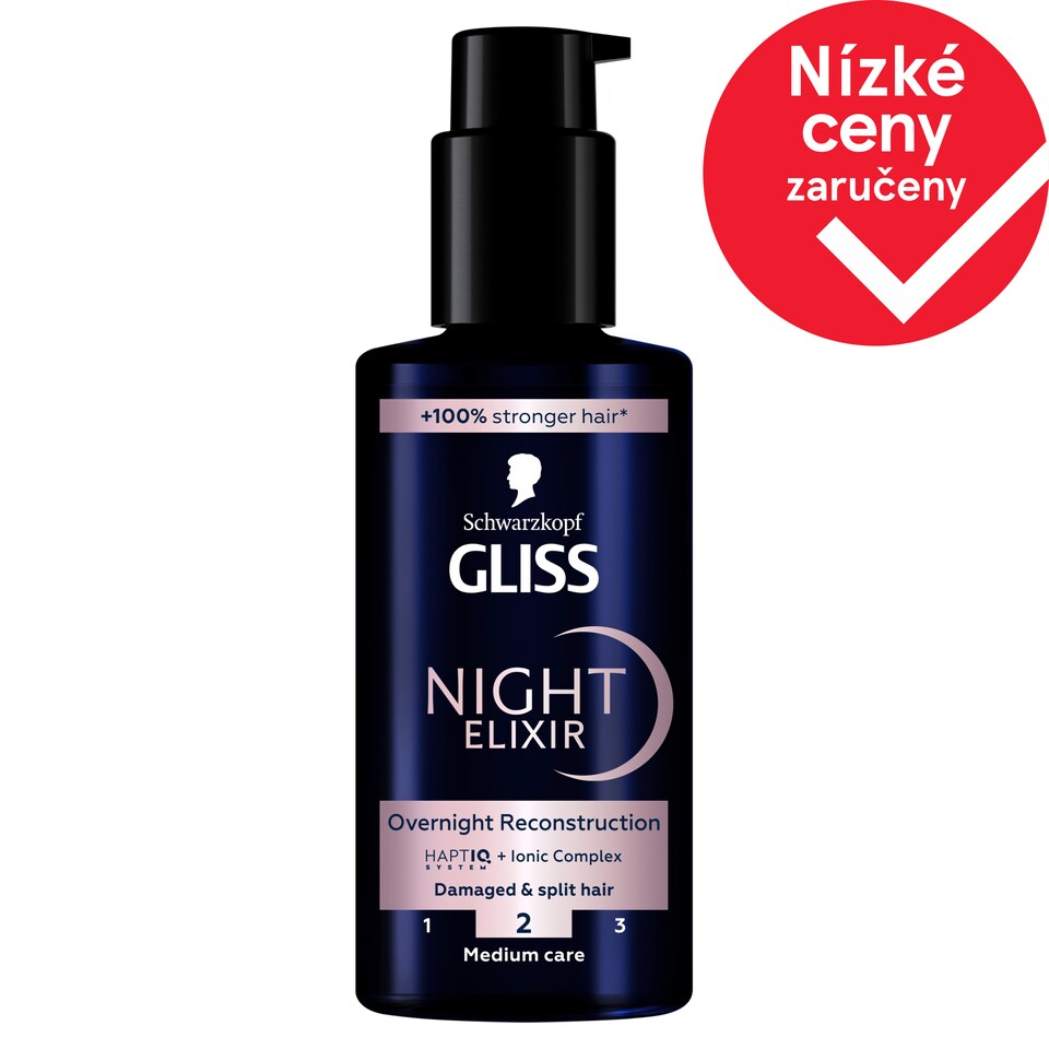 Schwarzkopf Gliss Night Elixir noční elixír na vlasy Overnight Reconstruction 100ml
