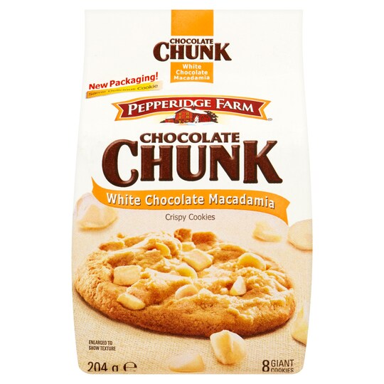 Pepperidge Farm White Chocolate Macadamia Cookies 204g Tesco Groceries