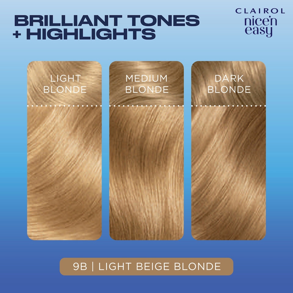 image 1 of Clairol Nice ‘N Easy Light Beige Blonde 9B Hair Dye