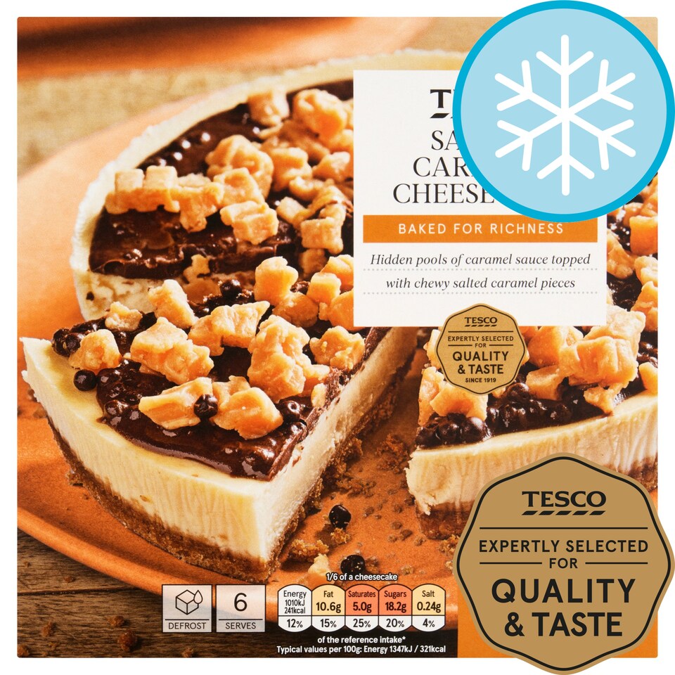 Tesco Salted Caramel Cheesecake 450G Tesco Groceries