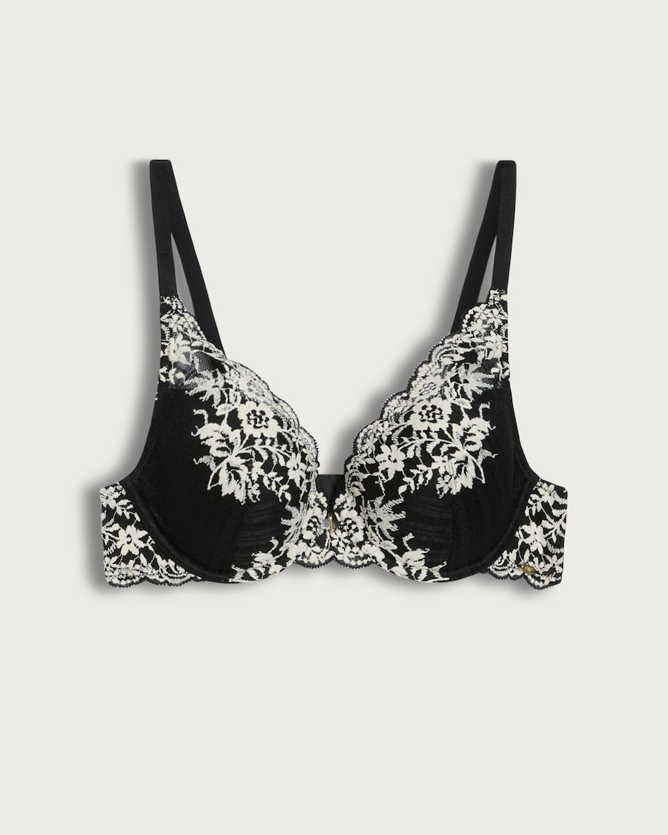 F&F Floral Lace Underwired Bra in Black