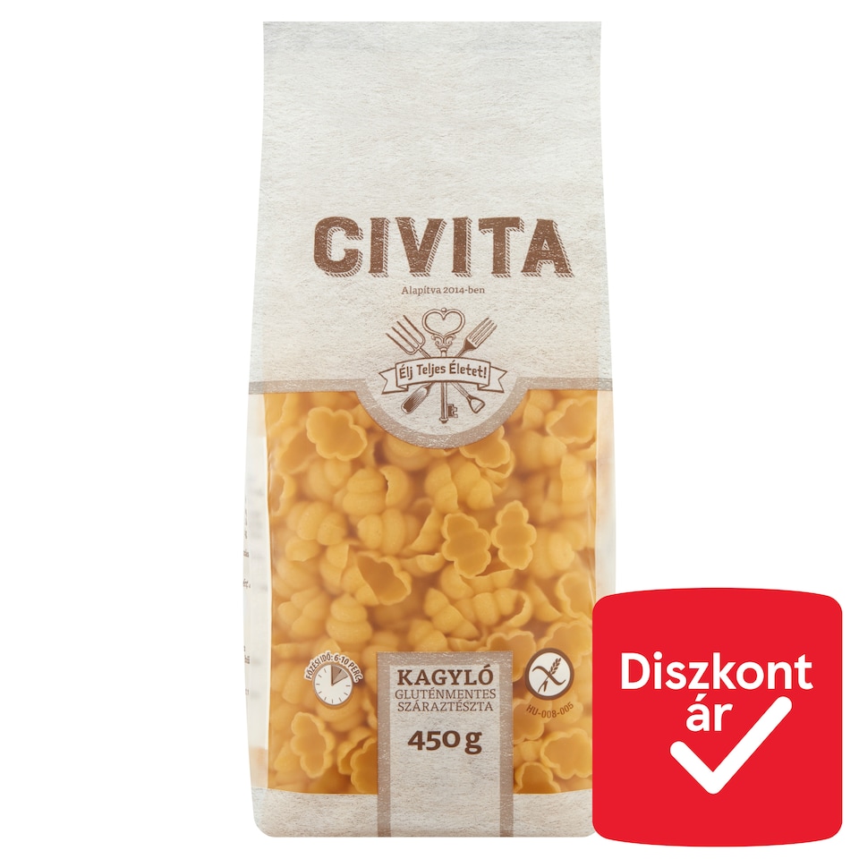Civita kagyló gluténmentes száraztészta 450 g