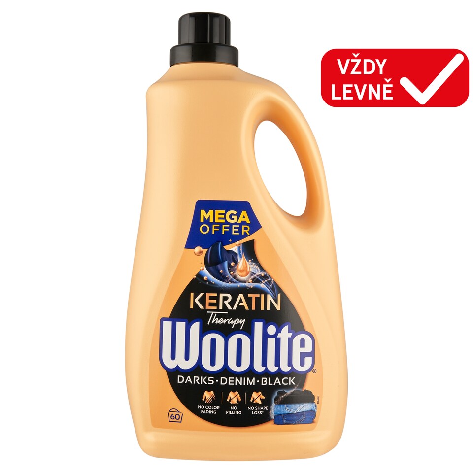 image 1 of Woolite Keratin Therapy Darks Denim Black Liquid Laundry Detergent with Keratin 60 Washes 3.6L