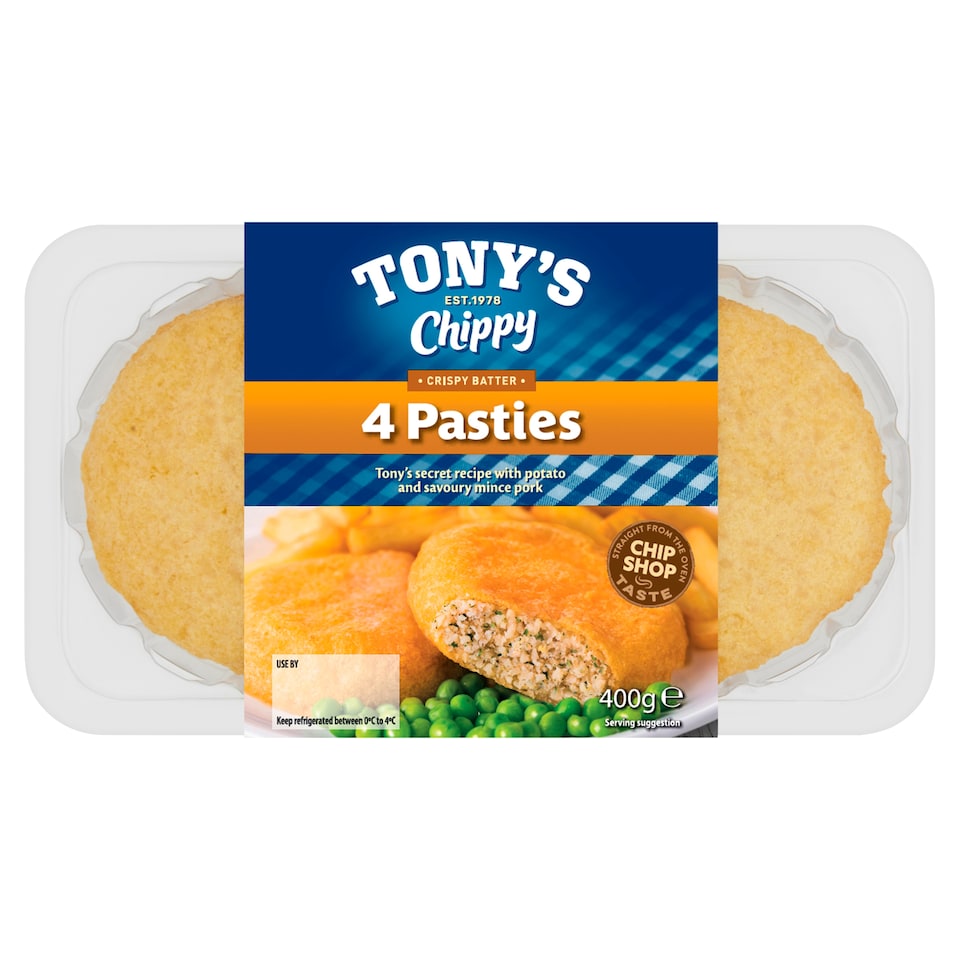 Tony's Chippy 4 Pasties 400g