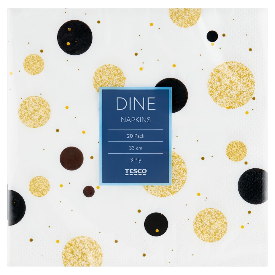 image 1 of Tesco Dine Celebration Mix Napkins 3 Ply 33 cm x 33 cm 20 pcs