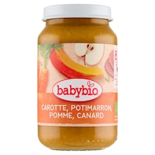 Babybio Bio menu mrkev, dýně a jablko s farmářským kachním masem 200g