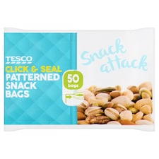 Tesco Click & Seal Resealable Snack Bags 50 Pack