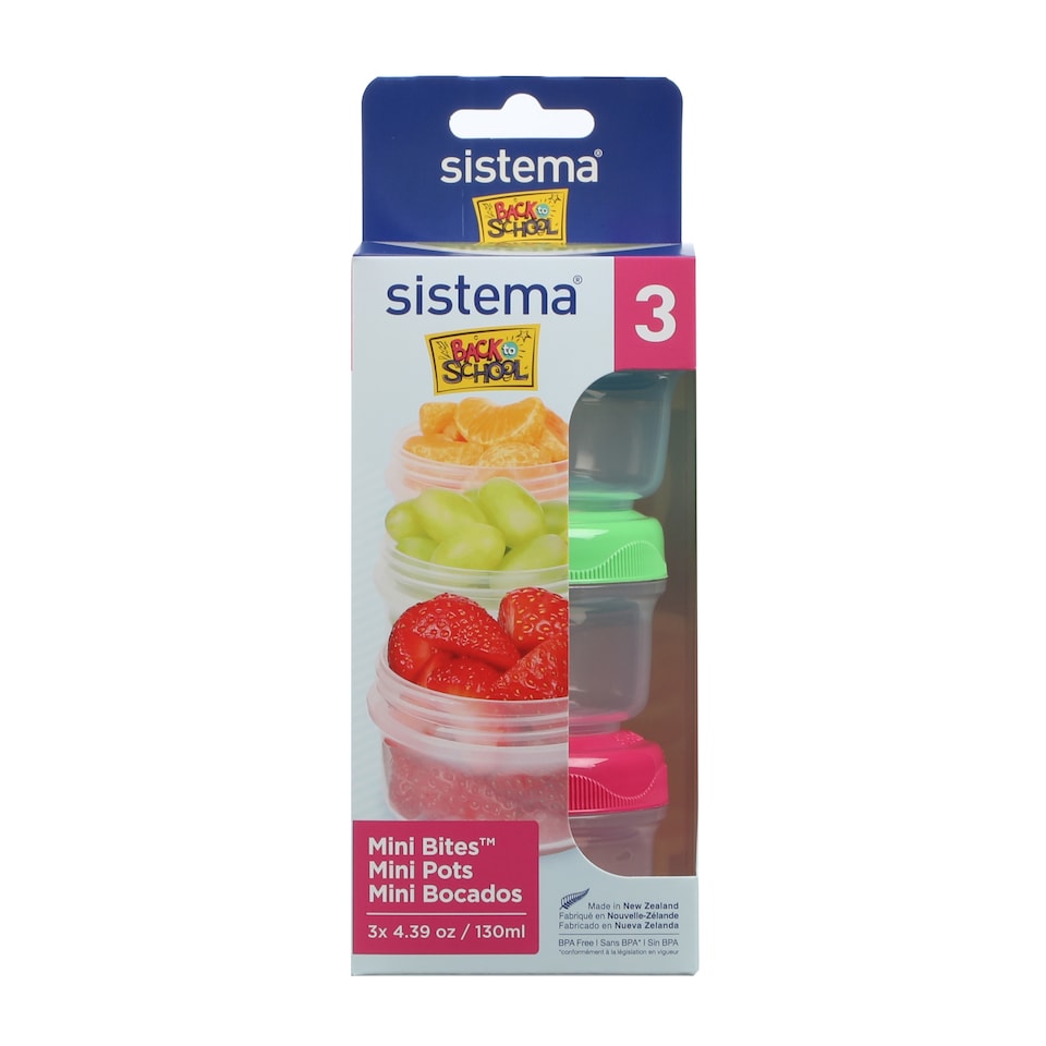 Sistema 130Ml Mini Bites To Go Snack Box 3 Pack