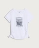 image 4 of F&F Girls Cotton Rich Ruched Side Graphic T-Shirt in White
