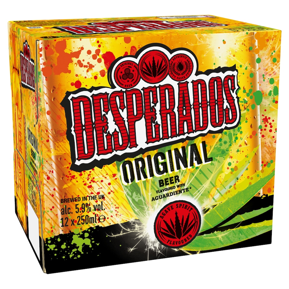 Desperados Tequila Flavoured Lager Beer Bottle 12x250ml