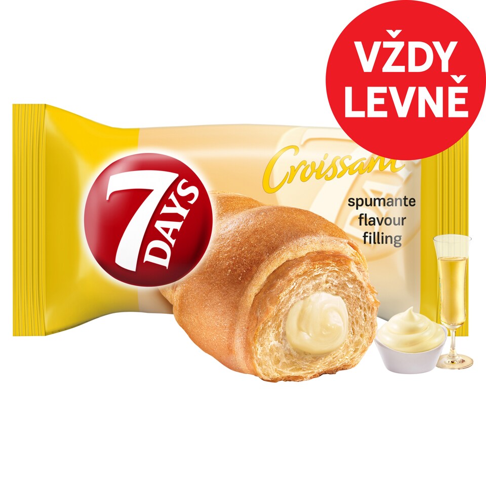7 Days Croissant s náplní s příchutí italského šumivého vína spumante 60g
