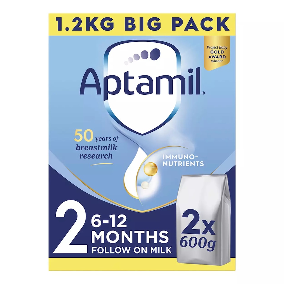 Aptamil 2 Follow On Baby Milk Formula Powder 6-12 Months Big Pack 1.2kg