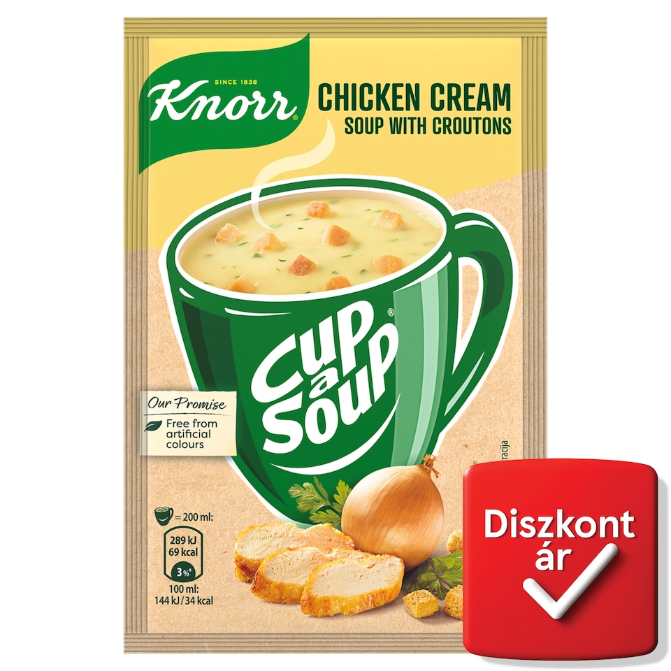 Knorr Cup a Soup instant csirkekrémleves zsemlekockával 16 g