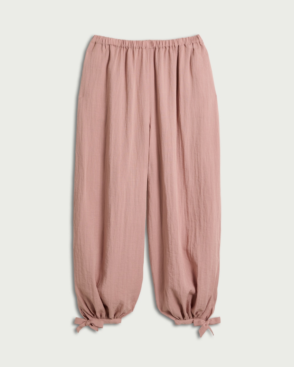 image 1 of F&F Tie Hem Balloon Trousers in Pink