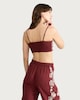 image 3 of The F&F Edit Embroidered Strappy Co-ord Crop Top in Burgundy