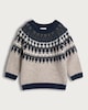 image 1 of F&F Baby Knitted Fairisle Jumper in Stone