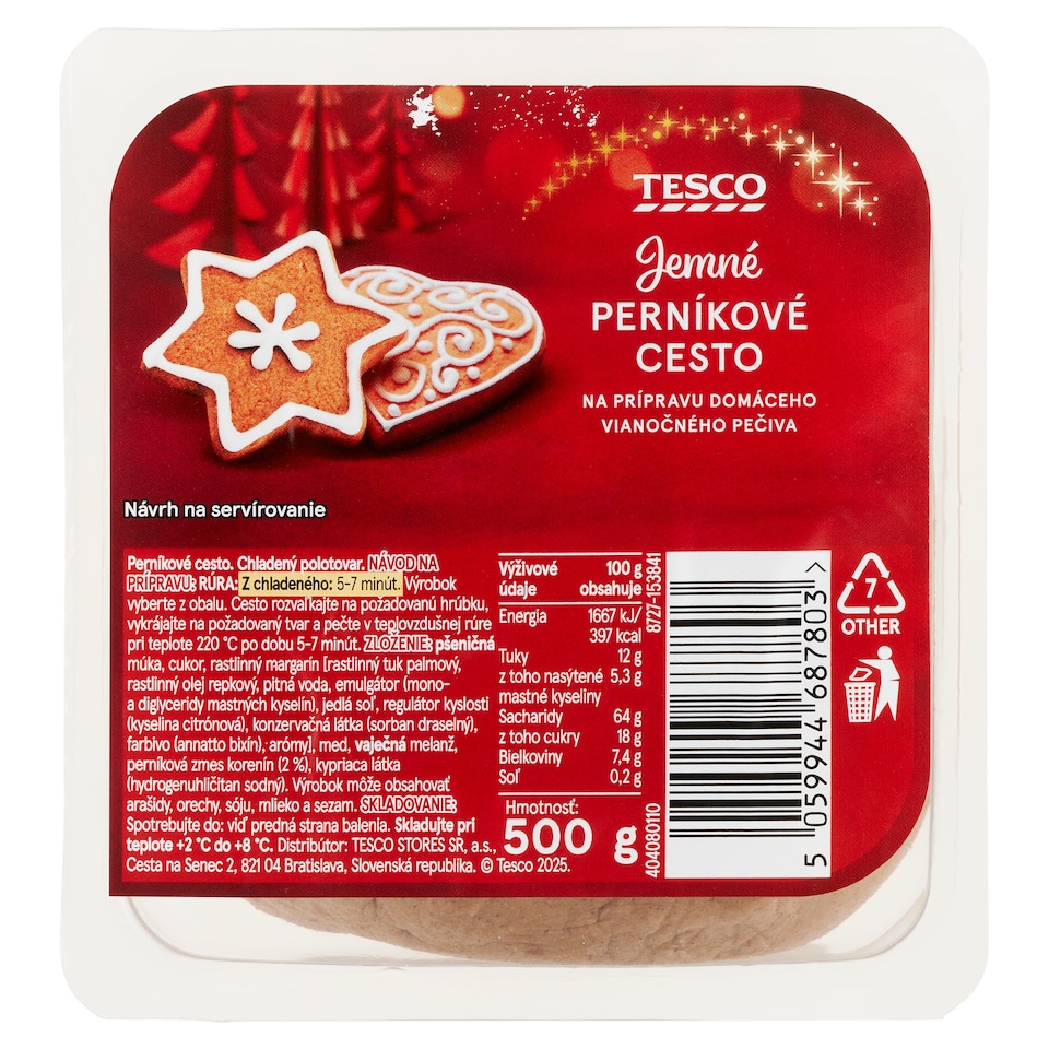 Tesco Delicate Gingerbread Dough for Making Homemade Christmas Cakes 500 g