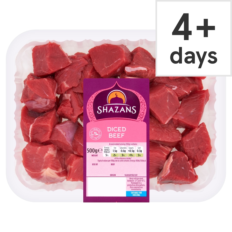Shazans Diced Beef 500g