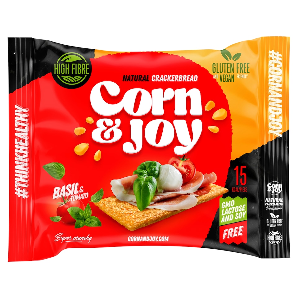 Corn & Joy extrudált kukorica kenyér paradicsommal és bazsalikommal 80 g