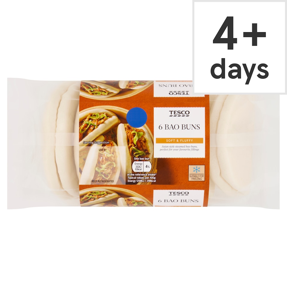 Tesco Bao Buns 6 Pack 168g