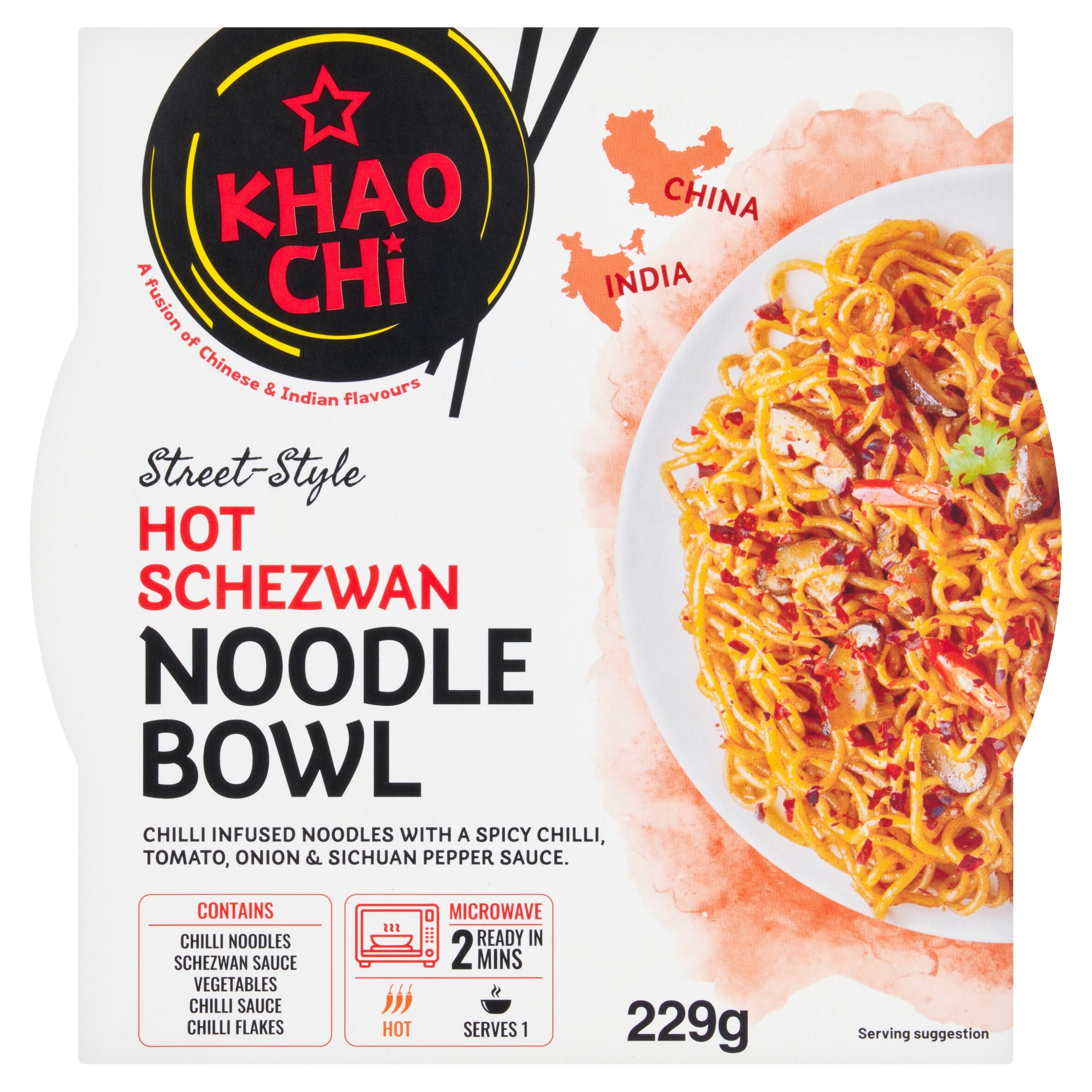 Khao Chi Hot Schezwan Noodle Bowl 229g. - Tesco Groceries