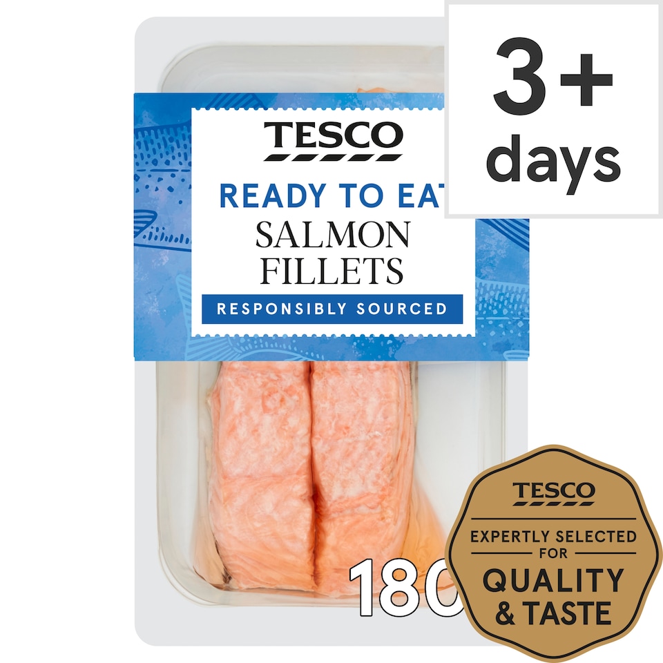 Tesco Steamed Salmon Fillets 180G