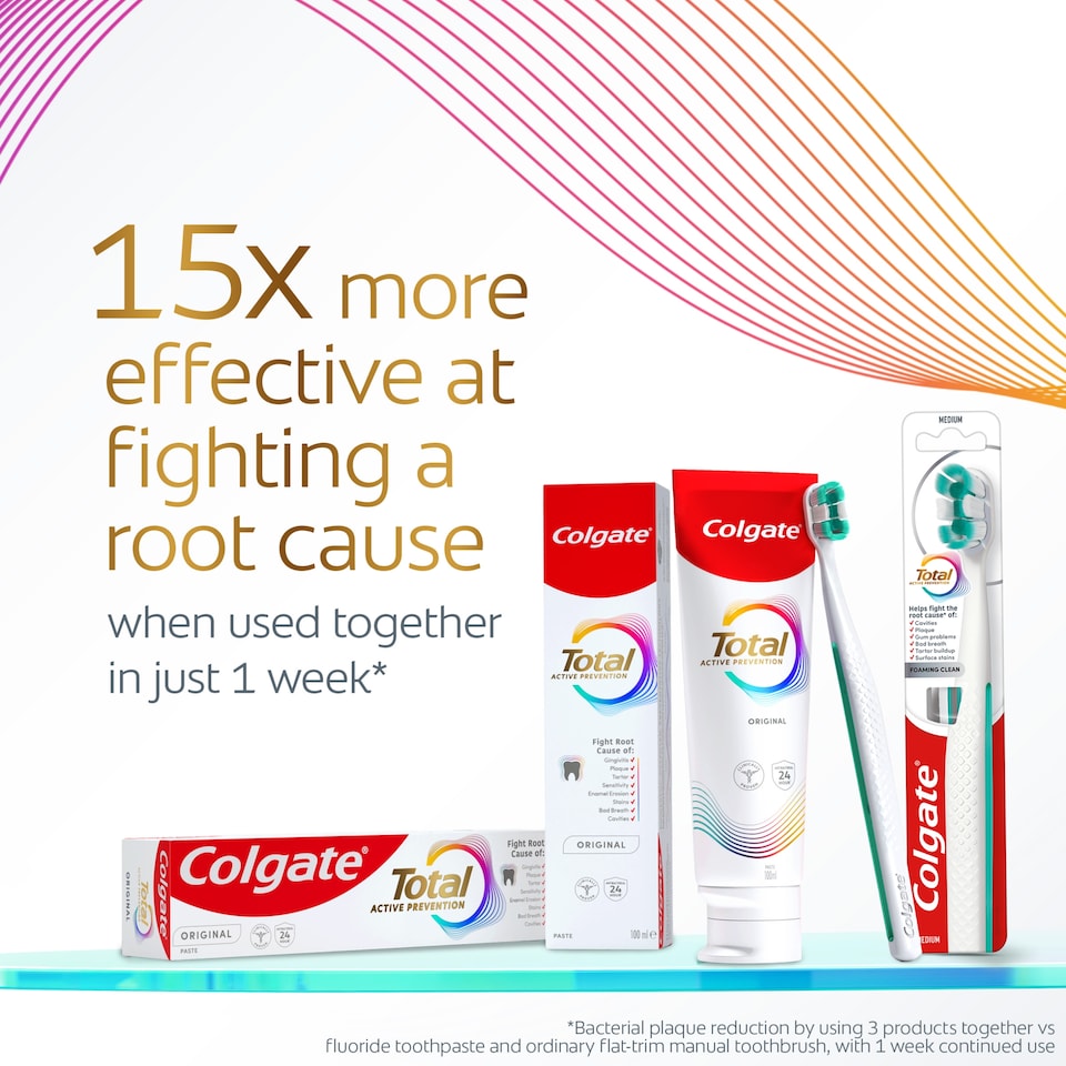 image 1 of Colgate Total Active Prevention Foaming Clean Soft Toothbrush 1 Pack