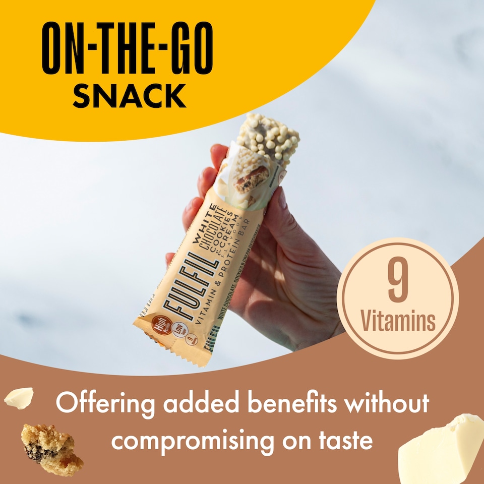image 1 of Fulfil White Chocolate Cookies & Cream Vitamin & Protein Bar 40g