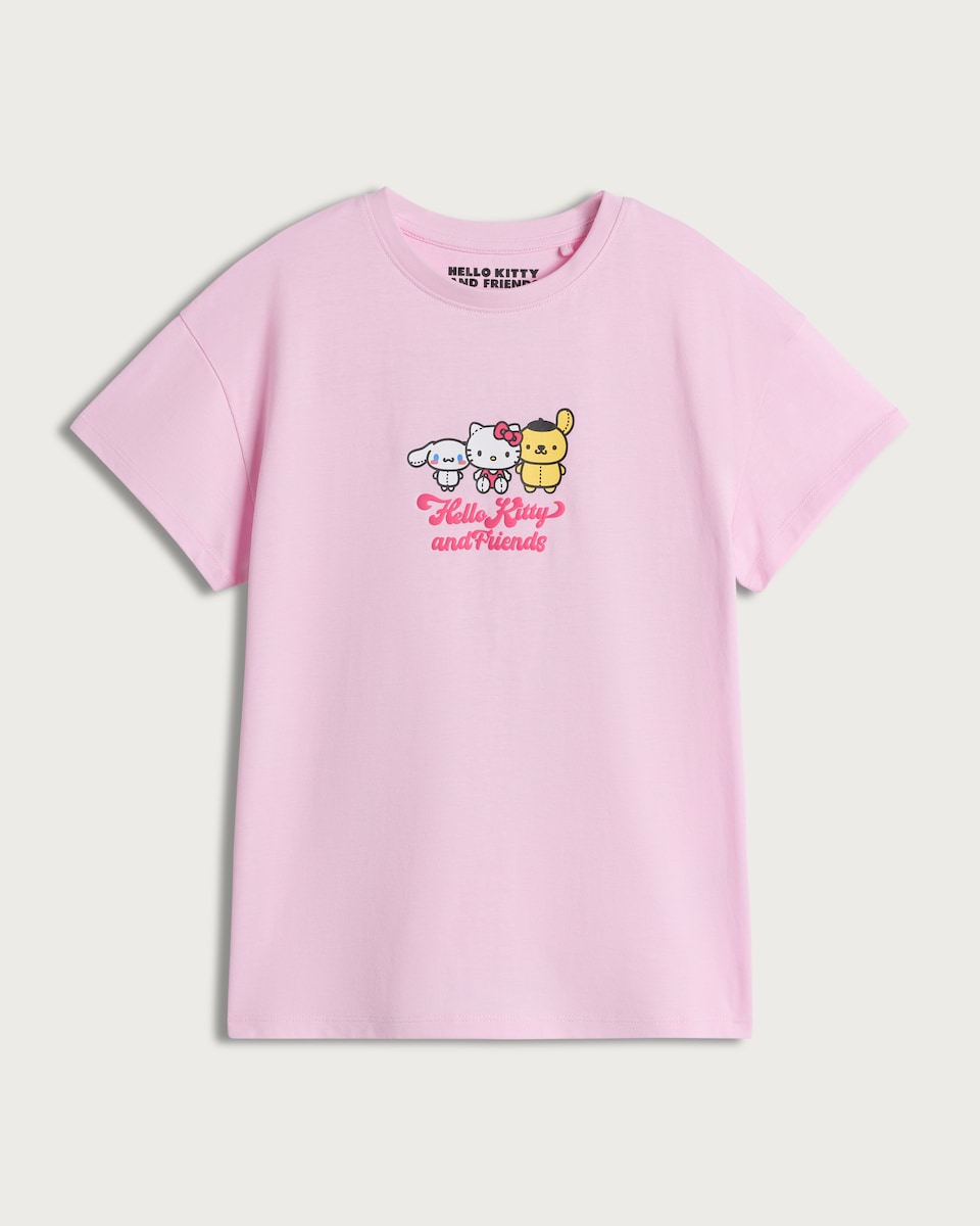 image 1 of Hello Kitty and Friends Pure Cotton T-Shirt in Pink