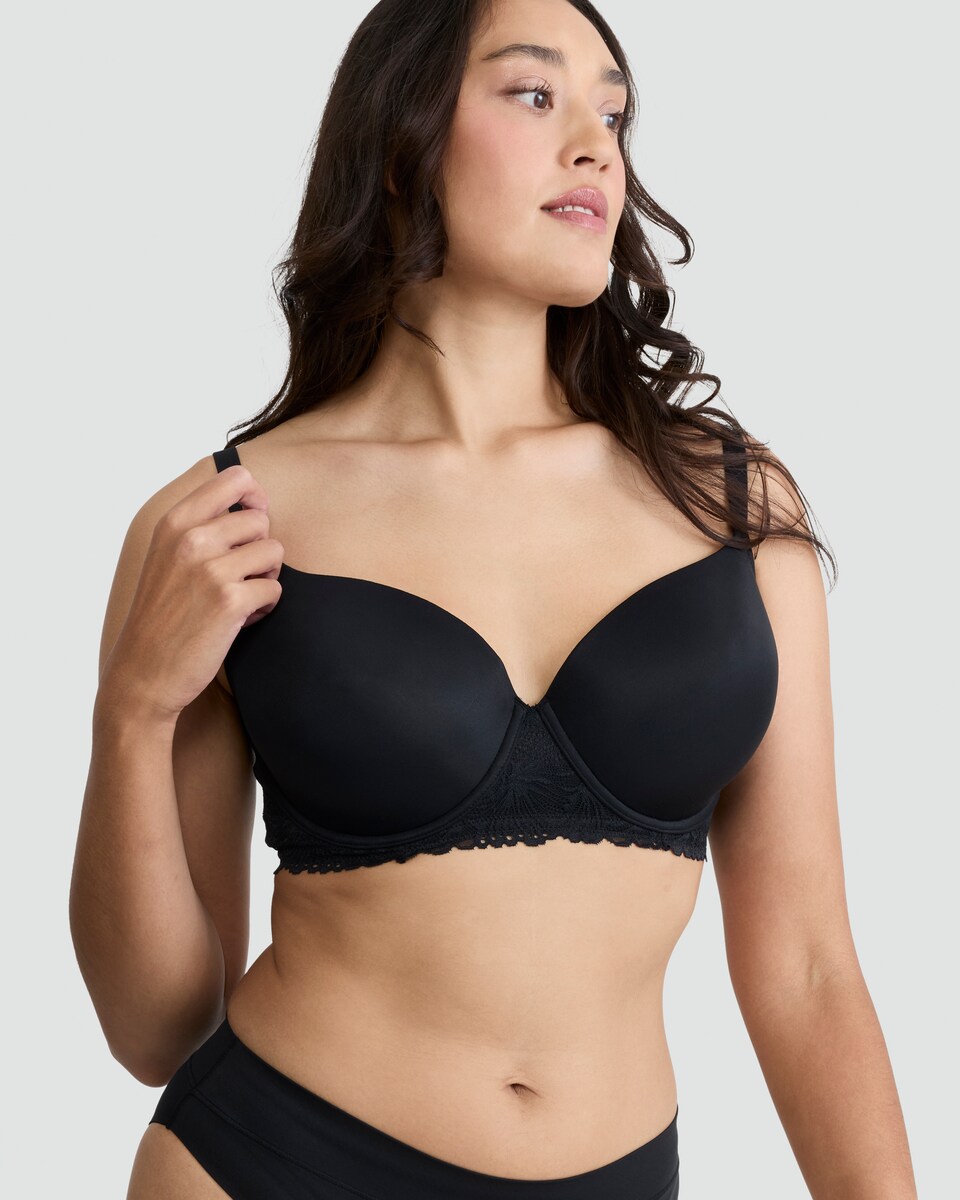 image 1 of F&F Fuller Bust 2-Pack Lace Trim Padded Bra in Purple