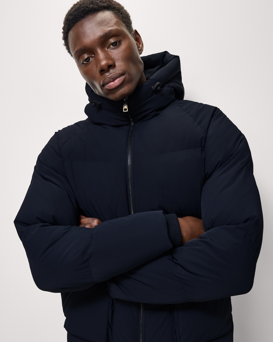 image 1 of F&F Hooded Puffer Jacket in Navy