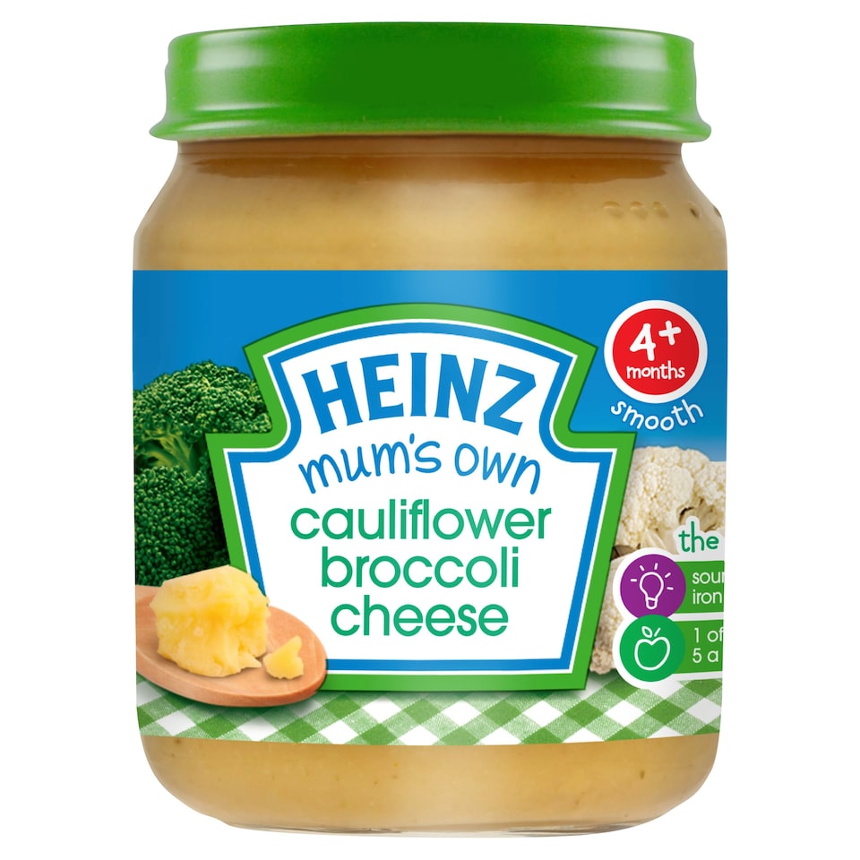 Heinz Cauliflower & Broccoli Cheese Baby Food Jar 120g