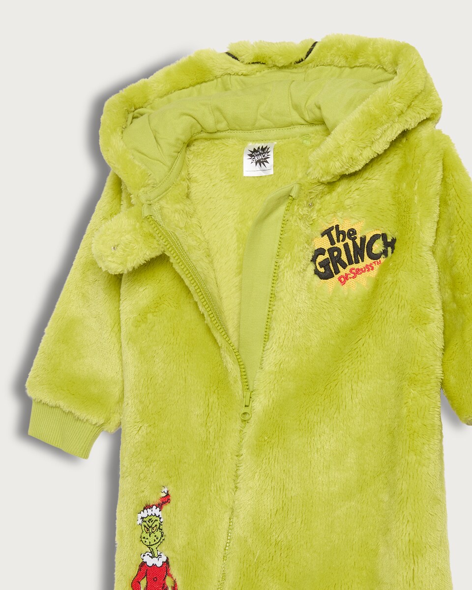 image 1 of The Grinch Fleece Pram Suit in Green
