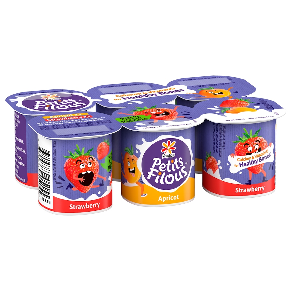 image 1 of Petits Filous Strawberry And Apricot Fromage Frais 6 X47g