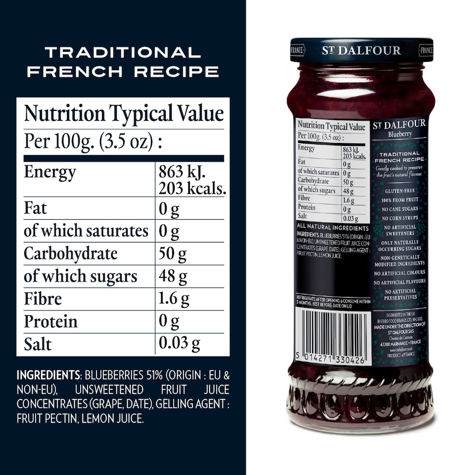 image 1 of St Dalfour Blueberry Spread 284g