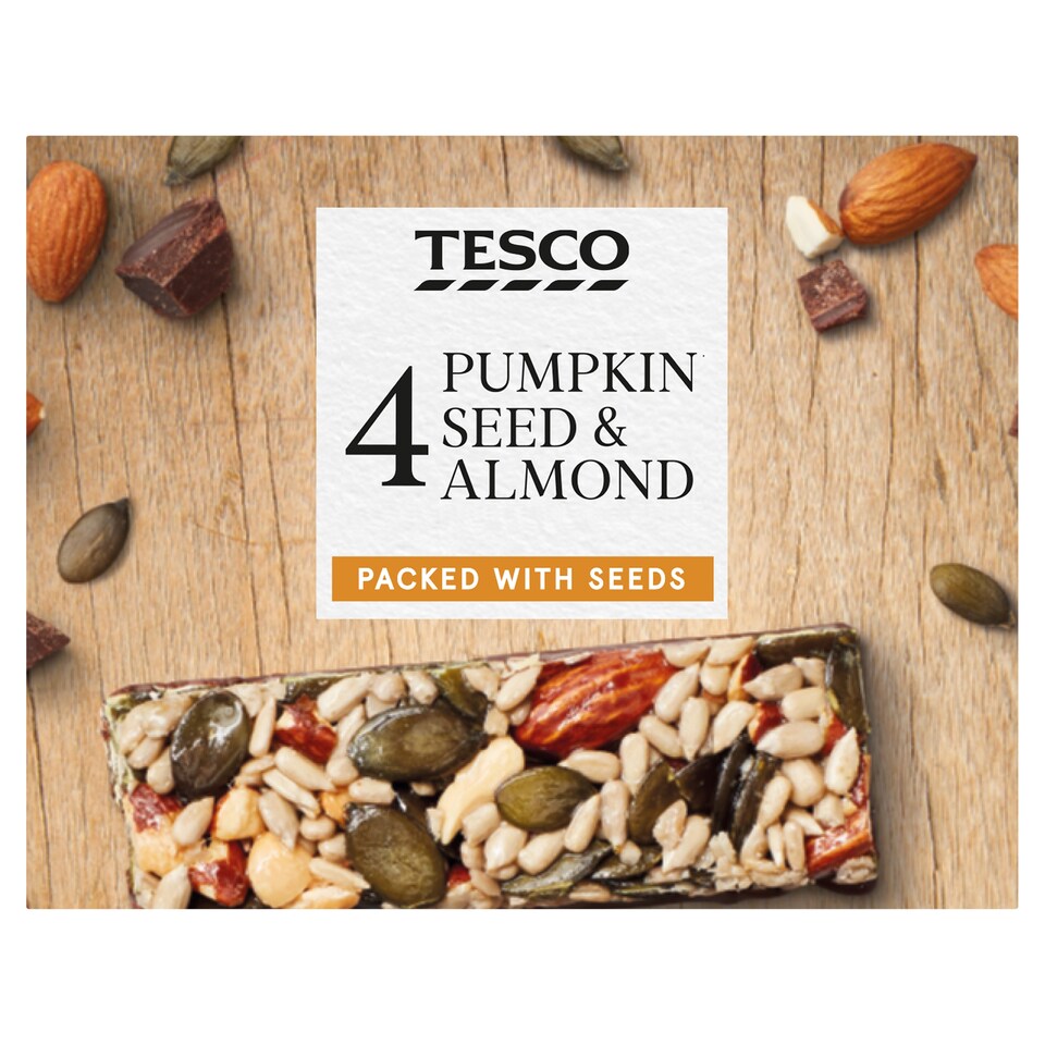 Tesco Pumpkin Seeds Almond & Dark Chocolate Bars 140G