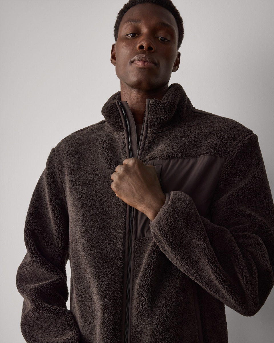image 1 of F&F Active EVERYHOUR Borg Zip Through Fleece  in Brown