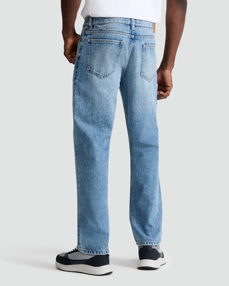 image 1 of F&F Pure Cotton Relaxed Fit Denim Jeans in Blue