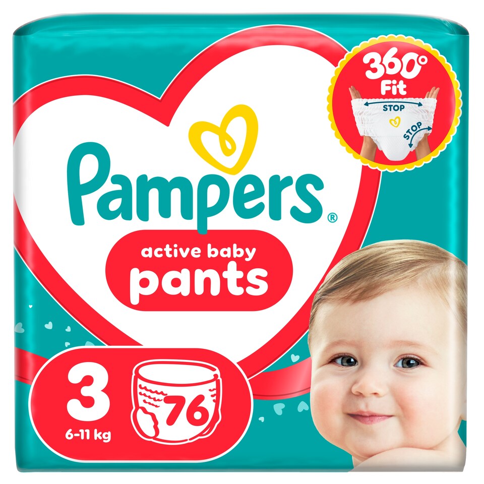 Pampers Active Baby Bugyipelenka, Méret: 3, 76 db Pelenka, 6kg-11kg  1. kép