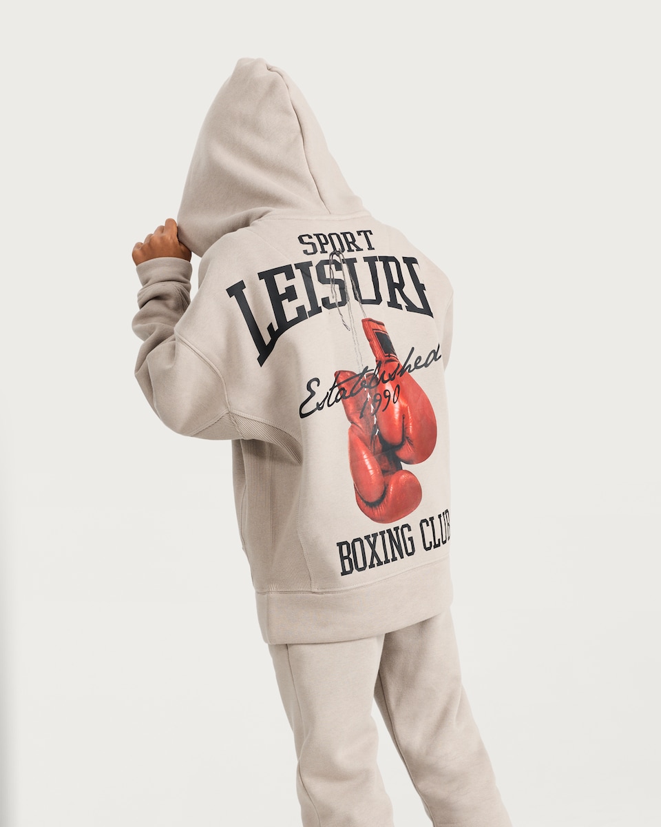 image 1 of F&F Boys 2-Piece Cotton Rich Sport Leisure Hoodie and Joggers Set in Grey