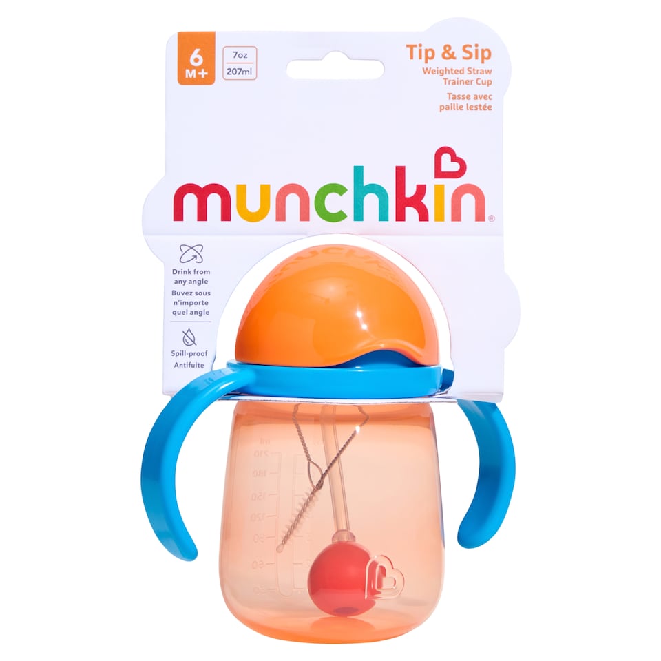 image 1 of Munchkin Tip & Sip Weighted Straw Trainer Cup 6m+ 7oz 207ML 