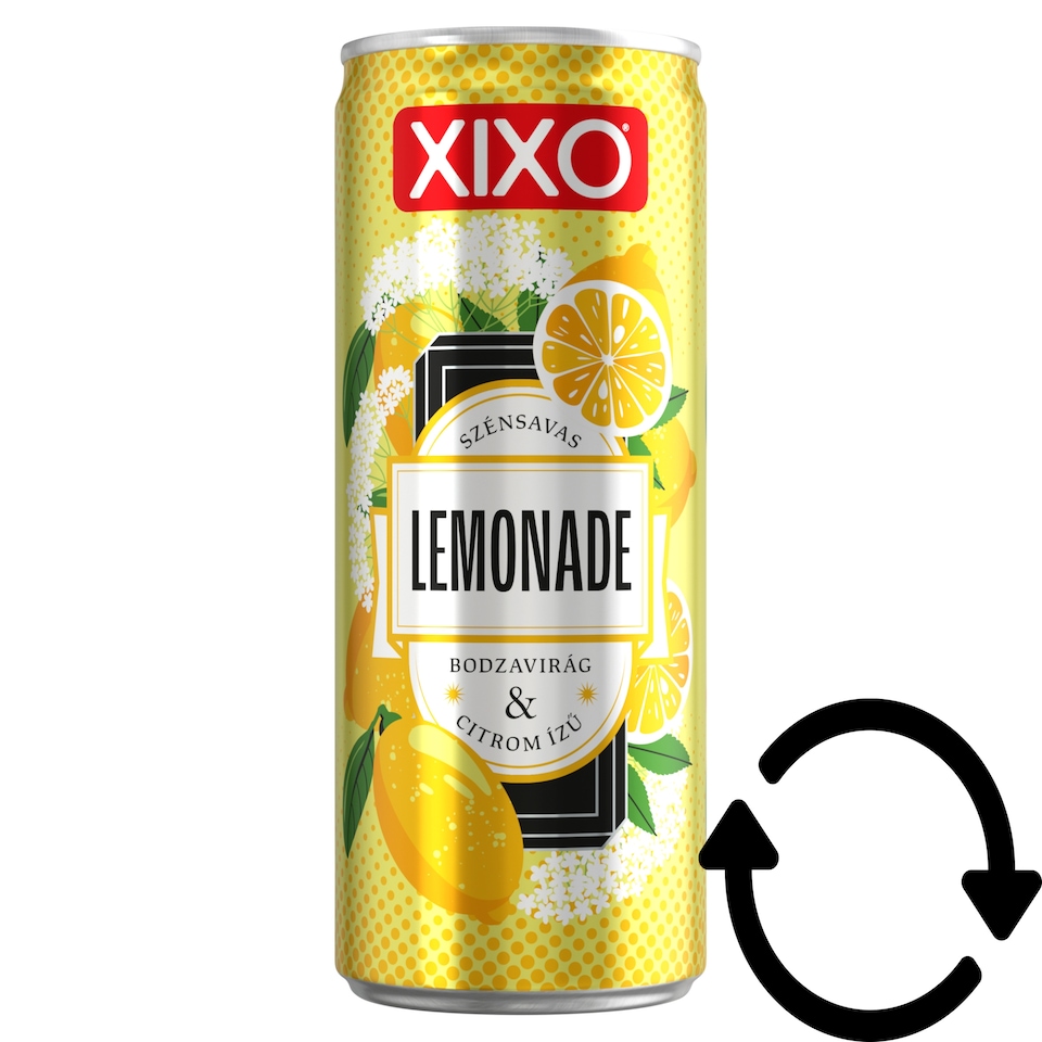 XIXO Lemonade Elderflower and Lemon Flavored Carbonated Soft Drink with Sugar and Sweeteners 250 ml