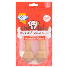 Good Boy Chewables Bones with Peanut Butter Dog Treats 2 Pack 158g