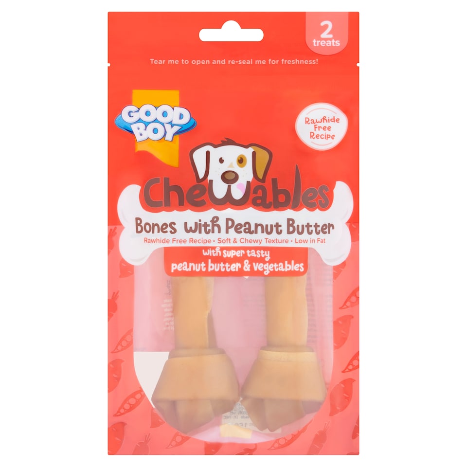 Good Boy Chewables Bones with Peanut Butter Dog Treats 2 Pack 158g