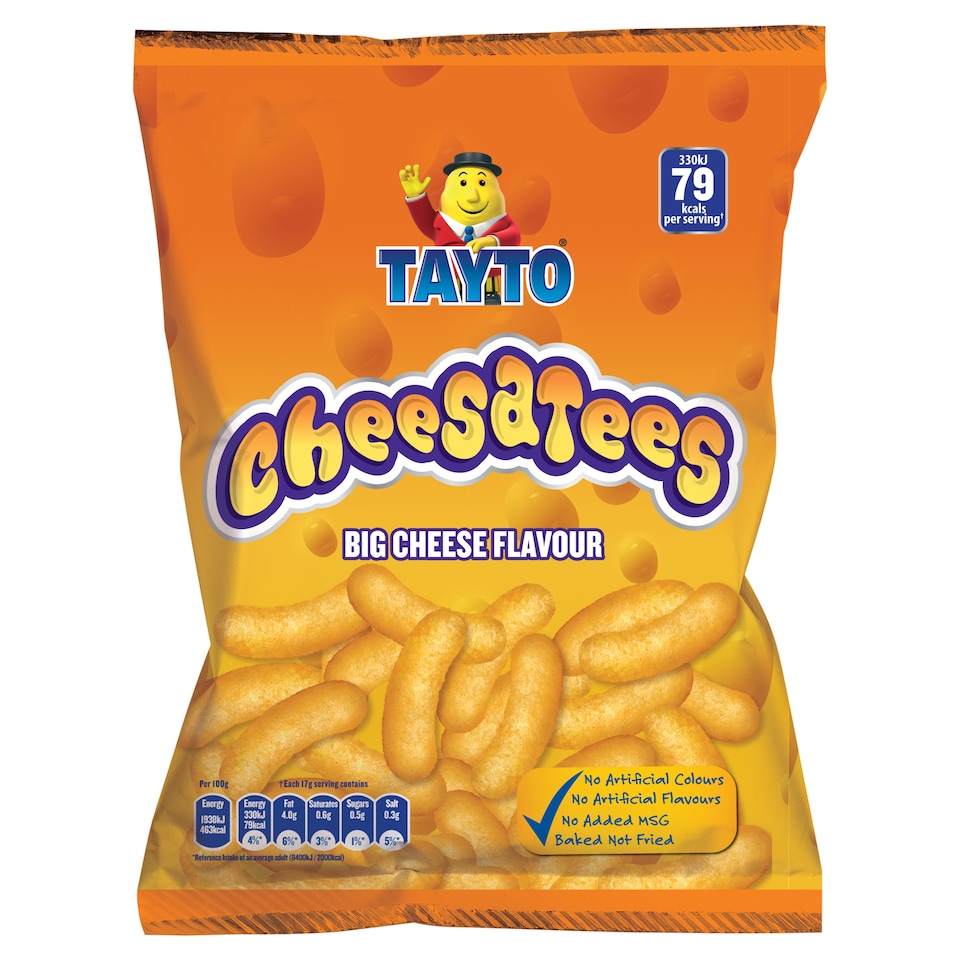 Tayto Cheesatees Big Cheese Flavour Snacks 100g