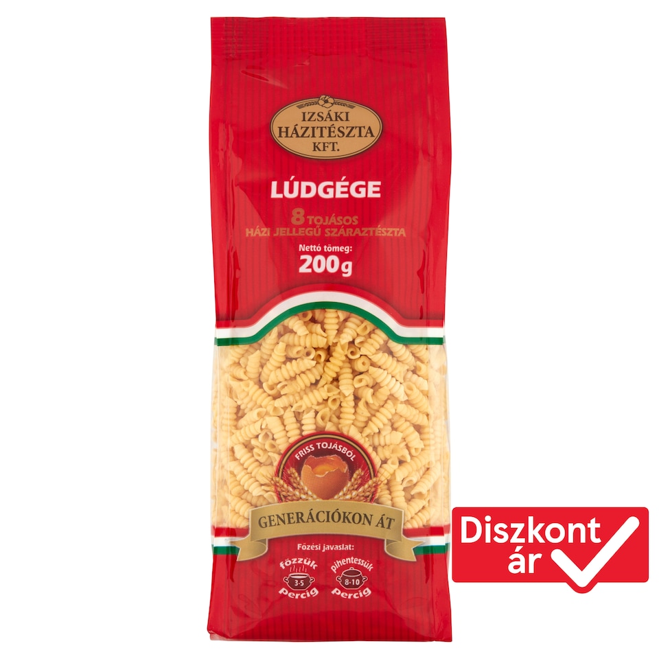 Izsáki Házitészta Rotini Homemade Dry Pasta with 8 Eggs 200 g