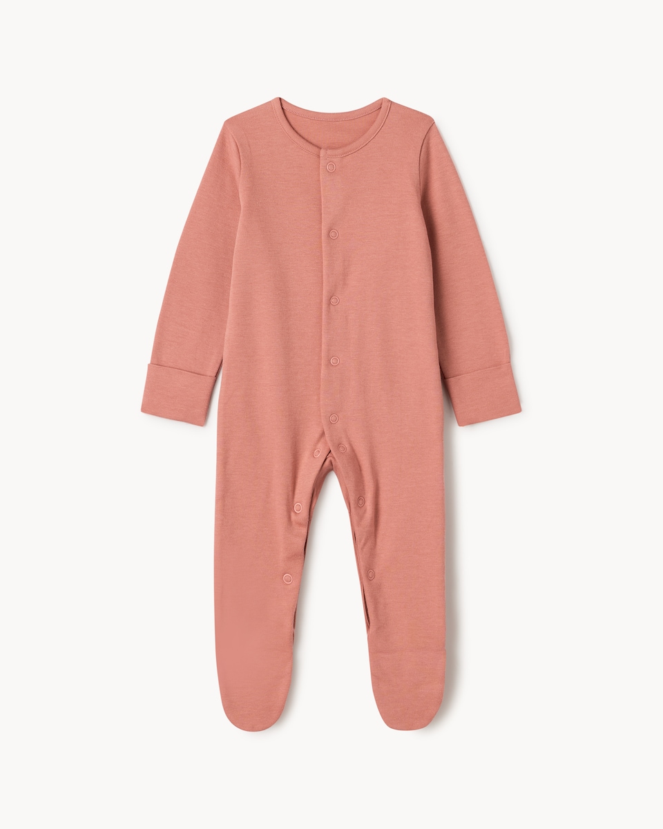 image 1 of F&F Baby 5-Pack Pure Cotton Printed Long Sleeved Sleepsuits in Pink