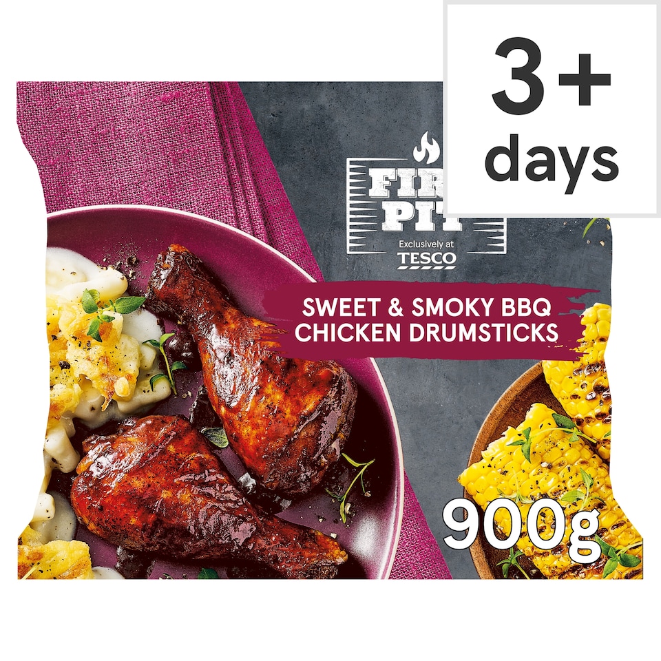 FIRE PIT Tesco Fire Pit Sweet and Smoky BBQ Chicken Drumsticks 900g