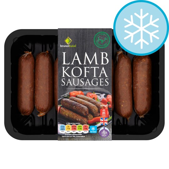BRUNEI HALAL LAMB KOFTA SAUSAGES 454G Tesco Groceries